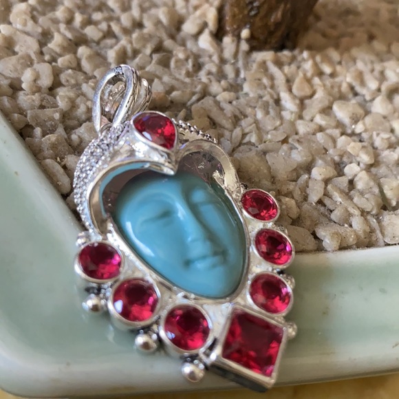 Vintage 925 collectible goddess garnet pendent - Picture 2 of 5